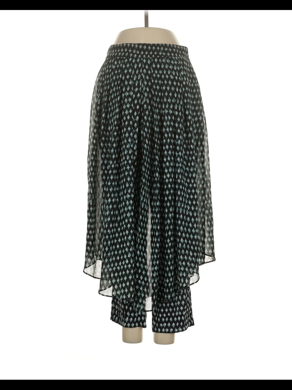 HD In Paris Casual Pants With Geometric Print Skirt - Black & Teal